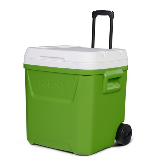 Nevera Igloo rígida portátil con ruedas 57 litros con asa telescópica color verde